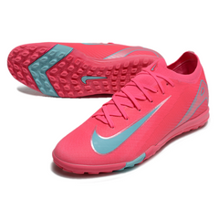 Botas de fútbol Nike Zoom Mercurial Vapor 16 Elite Turf TF rosa y azul claro