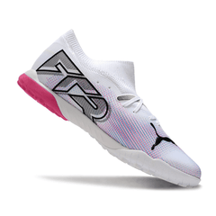 Chuteira Society Puma Future 7 TF Branca e Roxa - VENI Futebol