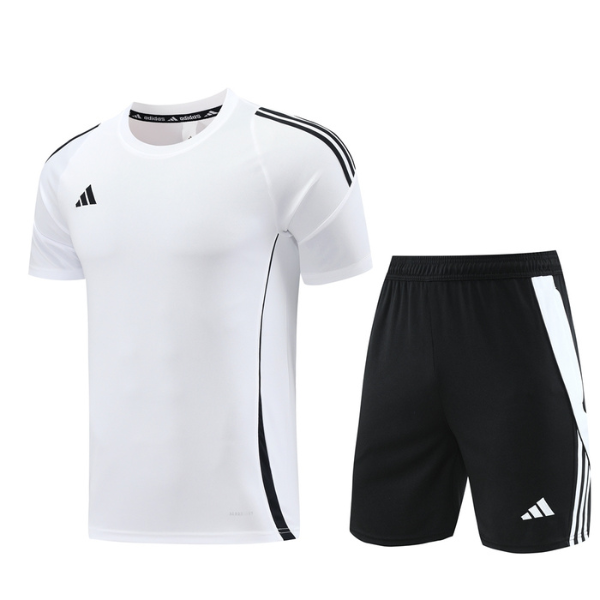 Conjunto Adidas Camiseta + Short Branca e Preta - VENI Futebol