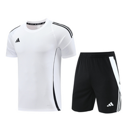 Conjunto Adidas Camiseta + Short Branca e Preta - VENI Futebol