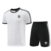 Conjunto Adidas Camiseta + Short Branca e Preta - VENI Futebol