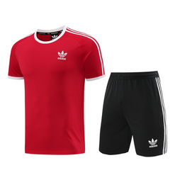 Conjunto Adidas Camiseta + Short Vermelho - VENI Futebol