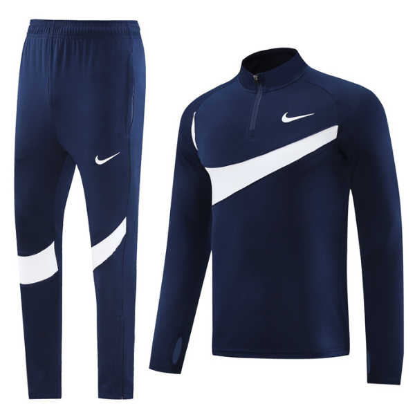 Conjunto de Frio Nike Blusão + Calça Azul Marinho e Branca - VENI Futebol