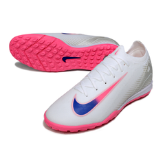 Nike Zoom Mercurial Vapor 16 Elite White Pink and Blue Turf TF Football Boot