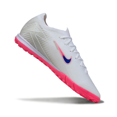 Nike Zoom Mercurial Vapor 16 Elite White Pink and Blue Turf TF Football Boot