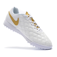 Scarpa da calcio Nike Tiempo 7 Academy Turf TF bianca e dorata