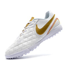 Scarpa da calcio Nike Tiempo 7 Academy Turf TF bianca e dorata