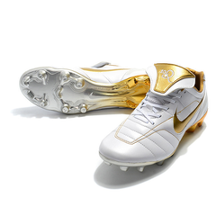 Nike Tiempo 7 R10 Elite White and Golden Firm-Ground FG Football Boot