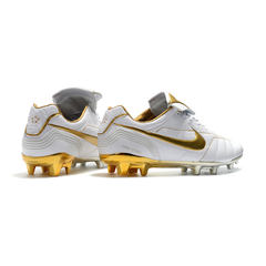 Nike Tiempo 7 R10 Elite White and Golden Firm-Ground FG Football Boot