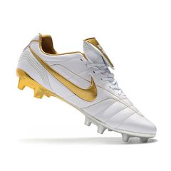 Nike Tiempo 7 R10 Elite White and Golden Firm-Ground FG Football Boot