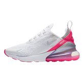 Scarpe casual Nike Air Max 270 React bianche laser fucsia