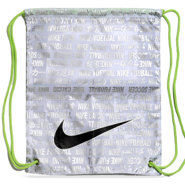 Bolsa para botas Nike plateada y verde