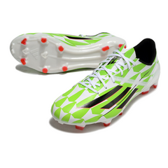 Adidas F50 Adizero White and Green Firm Ground FG Football Boot