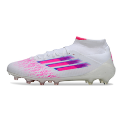 Adidas F50 Elite Mid Cut White and Pink Firm Ground FG Football Boot