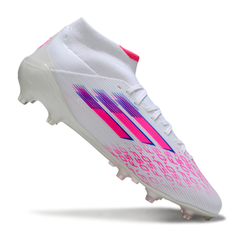 Adidas F50 Elite Mid Cut White and Pink Firm Ground FG Football Boot