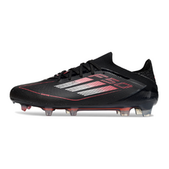 Adidas F50 Primeknit Elite Black White and Red Firm Ground FG Football Boot