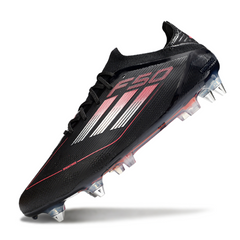 Scarpa da calcio Adidas F50 Primeknit Elite SG con tacchetti misti, nera, bianca e rossa