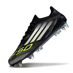 Scarpa da calcio Adidas F50 Primeknit Elite SG con tacchetti misti, nera, bianca e verde