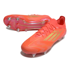 Scarpa da calcio Adidas F50 Primeknit Elite SG con tacchetti misti rossi e gialli