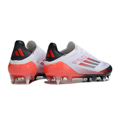 Scarpa da calcio Adidas F50 Primeknit Elite SG con tacchetti misti, bianca, grigia e arancione
