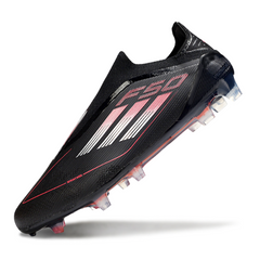 Adidas F50 Elite Laceless Black White and Red Firm Ground FG Football Boot