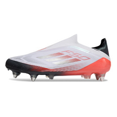Scarpa da calcio Adidas F50 Elite Kids Mixed Studs SG bianca grigia e arancione