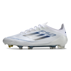 Scarpa da calcio Adidas F50 Elite FG bianca e blu per terreni compatti