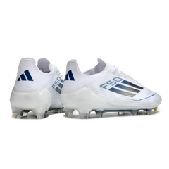 Scarpa da calcio Adidas F50 Elite FG bianca e blu per terreni compatti