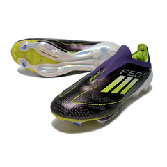 Scarpa da calcio Adidas F50+ Elite Laceless nera e rossa per terreni compatti FG