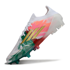 Scarpa da calcio Adidas F50 Primeknit Elite bianca, verde e rossa per terreni compatti FG