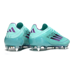 Scarpa da calcio Adidas F50 Primeknit Elite SG con tacchetti misti blu chiaro e rosa