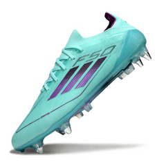 Scarpa da calcio Adidas F50 Primeknit Elite SG con tacchetti misti blu chiaro e rosa