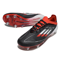 Scarpa da calcio Adidas F50 Primeknit Elite SG con tacchetti misti, nera, bianca e rossa