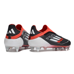 Botas de fútbol Adidas F50 Elite SG sin cordones, color negro, rojo y blanco, con tacos mixtos