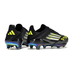 Scarpa da calcio Adidas F50+ Elite nera, bianca e verde per terreni compatti FG