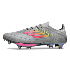 Scarpa da calcio Adidas F50 Plus Elite SG con tacchetti misti grigio rosa e giallo