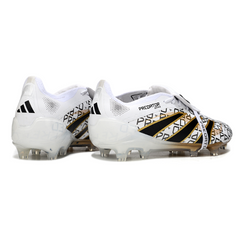 Adidas Predator 25 Elite Tongue White Gold and Black Firm Ground FG Football Boot