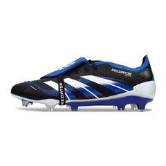 Scarpa da calcio Adidas Predator 25 Elite Tongue nera, bianca e blu per terreni compatti FG