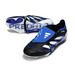Scarpa da calcio Adidas Predator 25 Elite Tongue nera, bianca e blu per terreni compatti FG