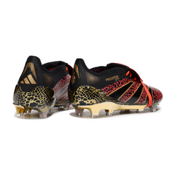 Scarpa da calcio Adidas Predator 25 Elite Tongue nera e rossa per terreni compatti FG