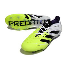 Adidas Predator 25 Elite White and Green Firm Ground FG Football Boot