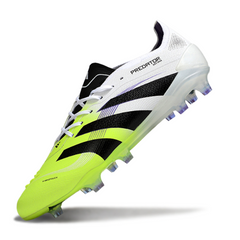 Adidas Predator 25 Elite White and Green Firm Ground FG Football Boot