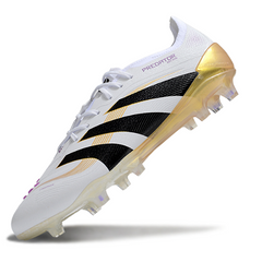 Scarpa da calcio Adidas Predator 25 Elite Road to Glory Pack nera e bianca per terreni compatti FG