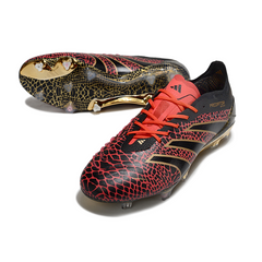Scarpa da calcio Adidas Predator 25 Elite nera e rossa per terreni compatti FG