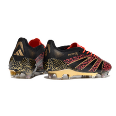 Scarpa da calcio Adidas Predator 25 Elite nera e rossa per terreni compatti FG