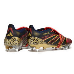 Scarpa da calcio Adidas Predator 25 Elite DF con tacchetti misti, nera, rossa e gialla, SG
