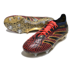 Botas de fútbol Adidas Predator 25 Elite SG con tacos mixtos, negro, rojo y amarillo