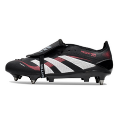 Botas de fútbol Adidas Predator 25 Elite Tongue FG para terreno firme, color negro y rojo
