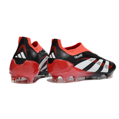 Scarpa da calcio Adidas Predator 25 Elite Laceless nera e bianca per terreni compatti FG