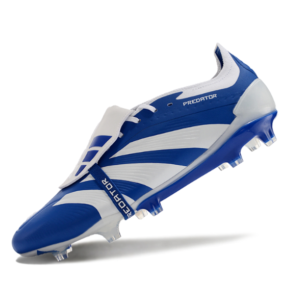 Chuteira Campo Adidas Predator 30 Elite Com Lingua FG Azul e Branca - VENI Futebol